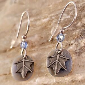 Maple Leaf Enamel Handcrafted Earrings